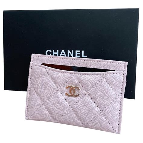 pink chanel card holder